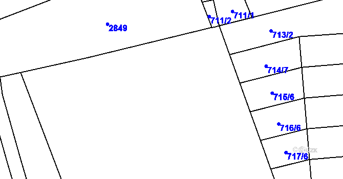 Parcela st. 714/1 v KÚ Velešovice, Katastrální mapa