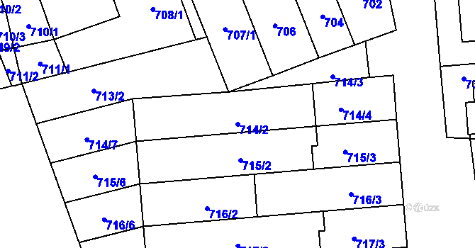Parcela st. 714/2 v KÚ Velešovice, Katastrální mapa
