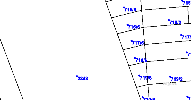 Parcela st. 717/1 v KÚ Velešovice, Katastrální mapa