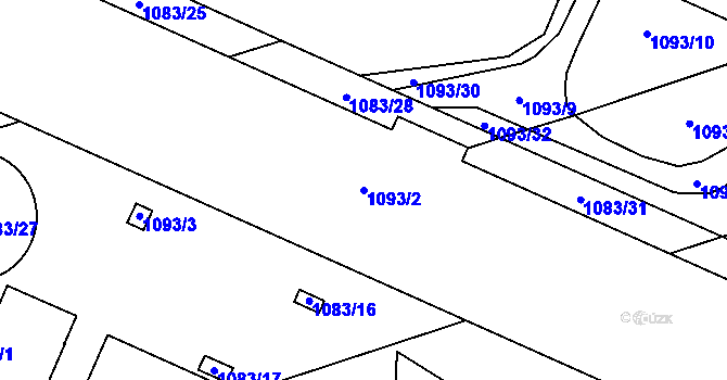 Parcela st. 1093/2 v KÚ Velešovice, Katastrální mapa