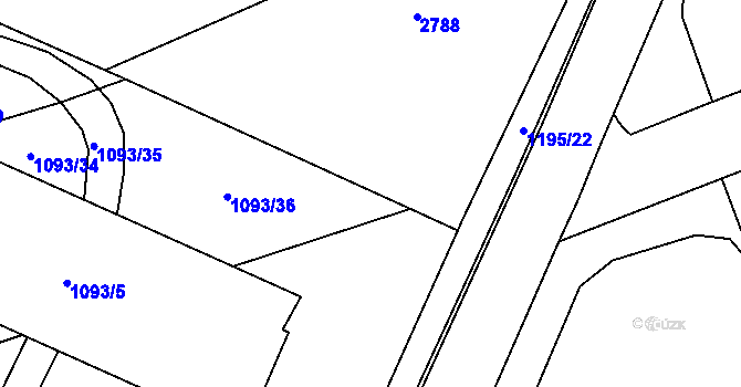 Parcela st. 1093/39 v KÚ Velešovice, Katastrální mapa