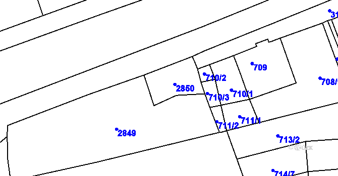 Parcela st. 712/4 v KÚ Velešovice, Katastrální mapa