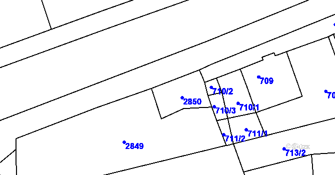 Parcela st. 712/5 v KÚ Velešovice, Katastrální mapa
