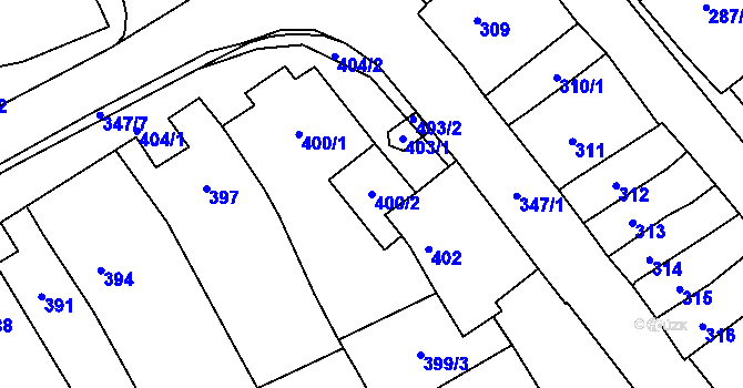 Parcela st. 400/2 v KÚ Velešovice, Katastrální mapa