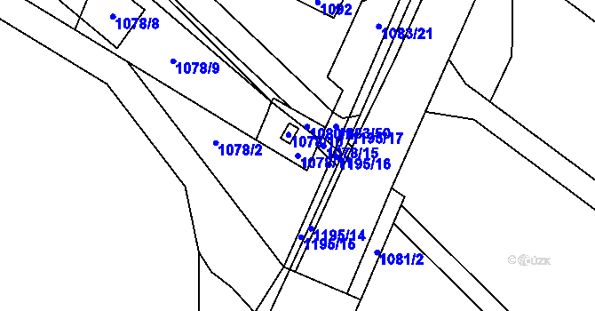 Parcela st. 1078/11 v KÚ Velešovice, Katastrální mapa