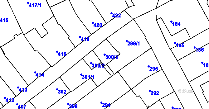 Parcela st. 300/1 v KÚ Velešovice, Katastrální mapa