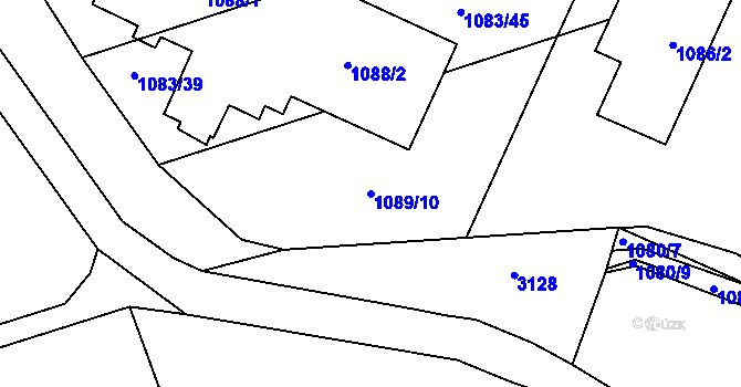 Parcela st. 1089/10 v KÚ Velešovice, Katastrální mapa