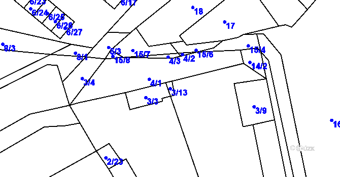 Parcela st. 3/13 v KÚ Velešovice, Katastrální mapa
