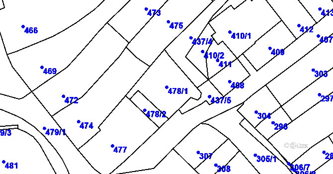 Parcela st. 478/1 v KÚ Velešovice, Katastrální mapa