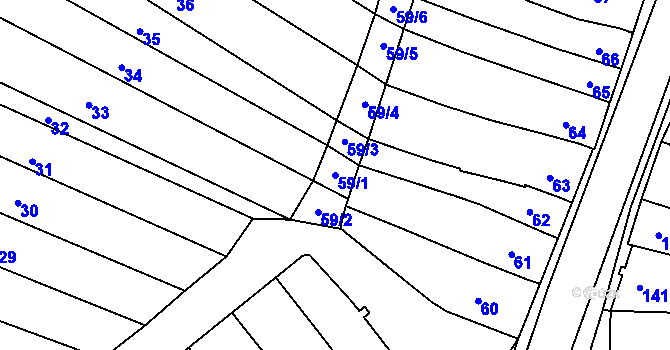 Parcela st. 59/1 v KÚ Velešovice, Katastrální mapa