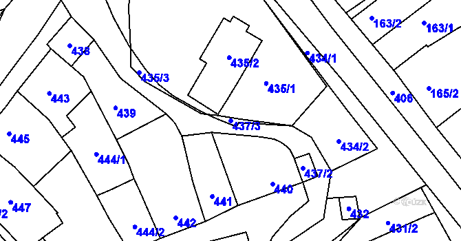 Parcela st. 437/3 v KÚ Velešovice, Katastrální mapa