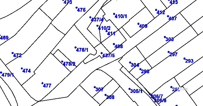 Parcela st. 437/5 v KÚ Velešovice, Katastrální mapa