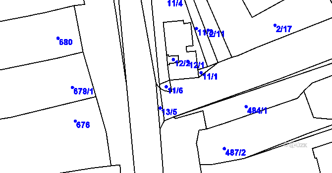 Parcela st. 11/6 v KÚ Velešovice, Katastrální mapa