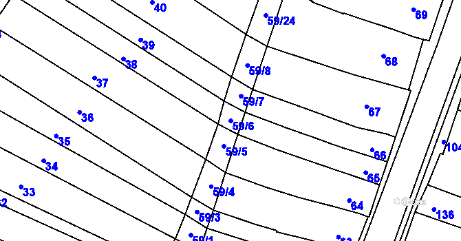 Parcela st. 59/6 v KÚ Velešovice, Katastrální mapa