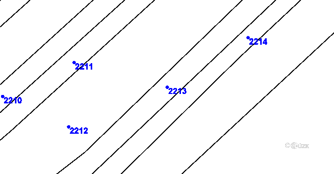 Parcela st. 2213 v KÚ Velešovice, Katastrální mapa
