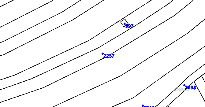 Parcela st. 2237 v KÚ Velešovice, Katastrální mapa