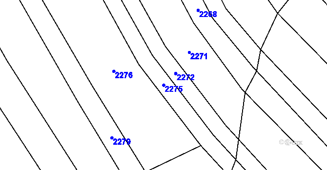 Parcela st. 2275 v KÚ Velešovice, Katastrální mapa