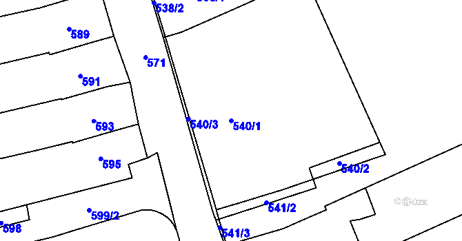 Parcela st. 540/1 v KÚ Velešovice, Katastrální mapa