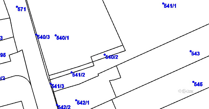 Parcela st. 540/2 v KÚ Velešovice, Katastrální mapa