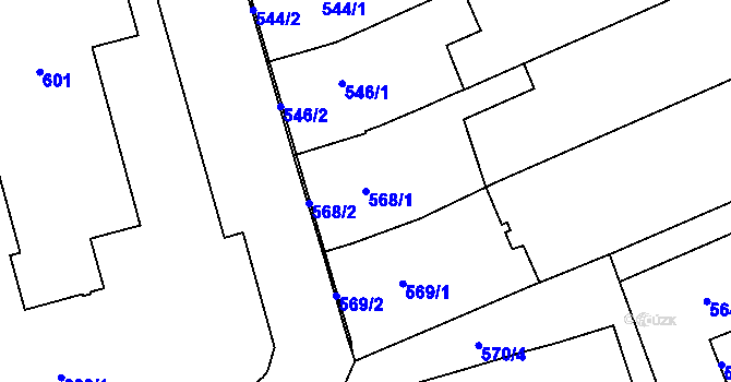 Parcela st. 568/1 v KÚ Velešovice, Katastrální mapa