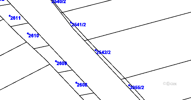 Parcela st. 2542/2 v KÚ Velešovice, Katastrální mapa