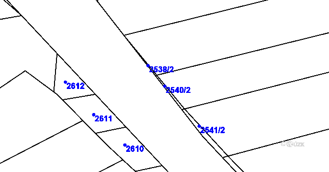 Parcela st. 2540/2 v KÚ Velešovice, Katastrální mapa