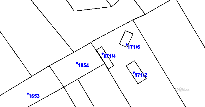 Parcela st. 171/4 v KÚ Velešovice, Katastrální mapa