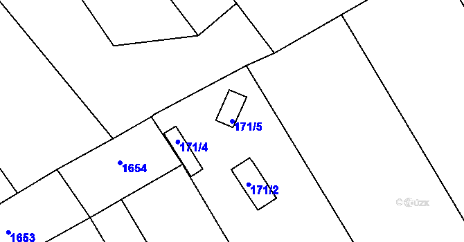 Parcela st. 171/5 v KÚ Velešovice, Katastrální mapa