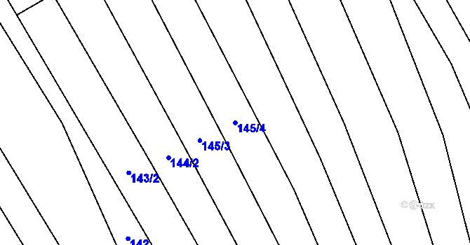 Parcela st. 145/4 v KÚ Veletiny, Katastrální mapa