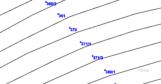 Parcela st. 371/1 v KÚ Veletiny, Katastrální mapa
