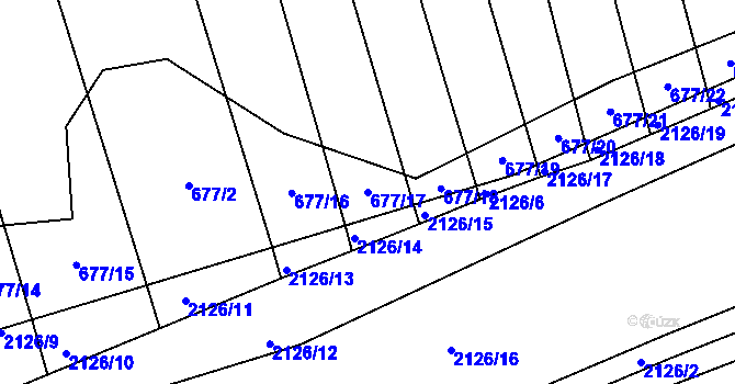 Parcela st. 677/17 v KÚ Veletiny, Katastrální mapa