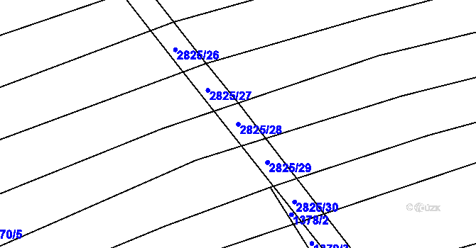 Parcela st. 2825/28 v KÚ Veletiny, Katastrální mapa