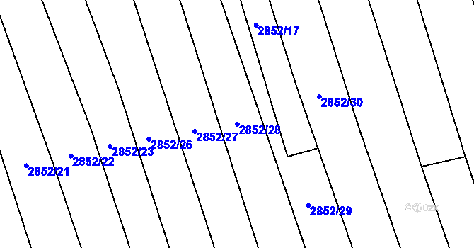Parcela st. 2852/28 v KÚ Veletiny, Katastrální mapa