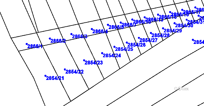 Parcela st. 2854/24 v KÚ Veletiny, Katastrální mapa