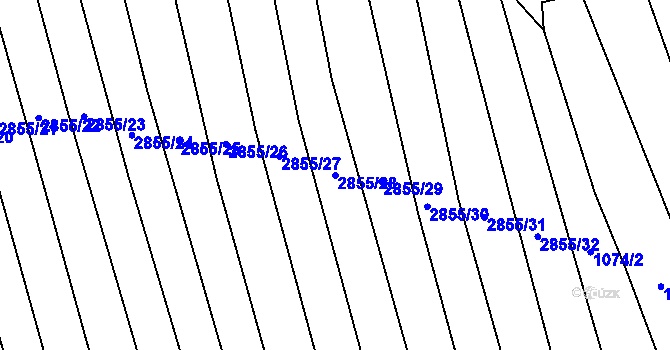 Parcela st. 2855/28 v KÚ Veletiny, Katastrální mapa