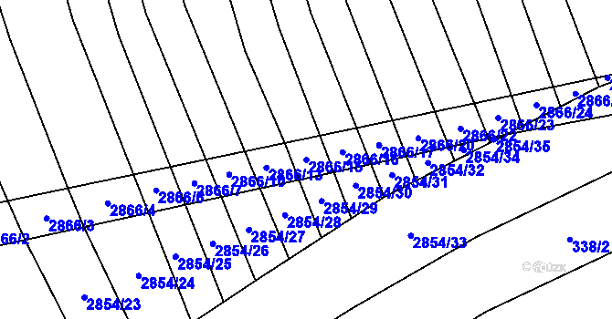 Parcela st. 2866/15 v KÚ Veletiny, Katastrální mapa