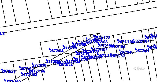 Parcela st. 2872/99 v KÚ Veletiny, Katastrální mapa
