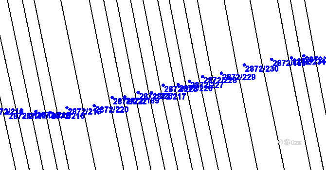 Parcela st. 2872/225 v KÚ Veletiny, Katastrální mapa