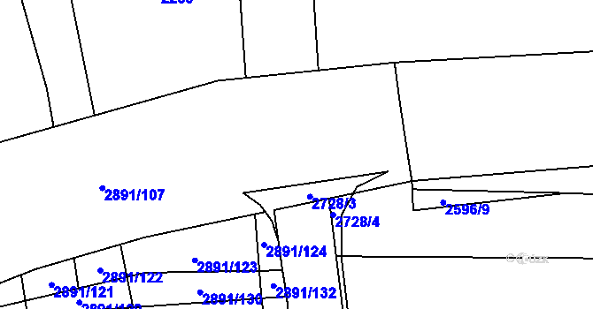 Parcela st. 2891/115 v KÚ Veletiny, Katastrální mapa