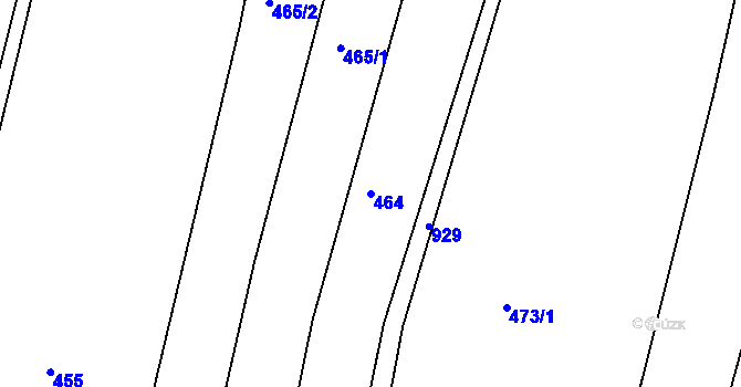 Parcela st. 464 v KÚ Veletov, Katastrální mapa
