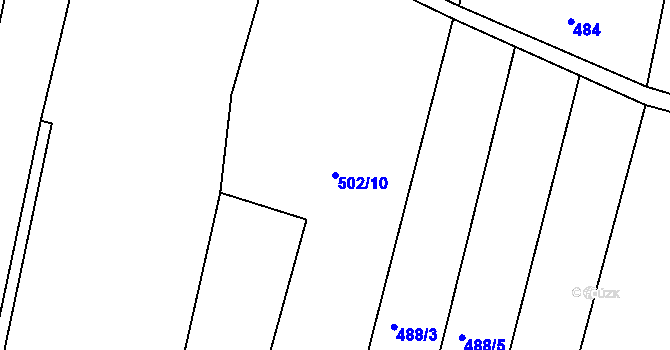 Parcela st. 502/10 v KÚ Veletov, Katastrální mapa