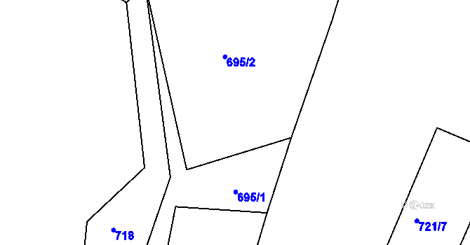 Parcela st. 695 v KÚ Veletov, Katastrální mapa