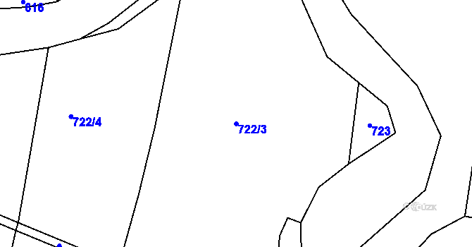 Parcela st. 722/3 v KÚ Veletov, Katastrální mapa