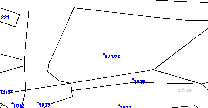 Parcela st. 971/20 v KÚ Veletov, Katastrální mapa