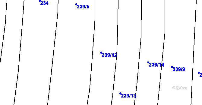 Parcela st. 239/12 v KÚ Veletov, Katastrální mapa