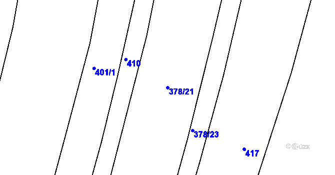 Parcela st. 378/21 v KÚ Veletov, Katastrální mapa