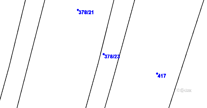 Parcela st. 378/23 v KÚ Veletov, Katastrální mapa