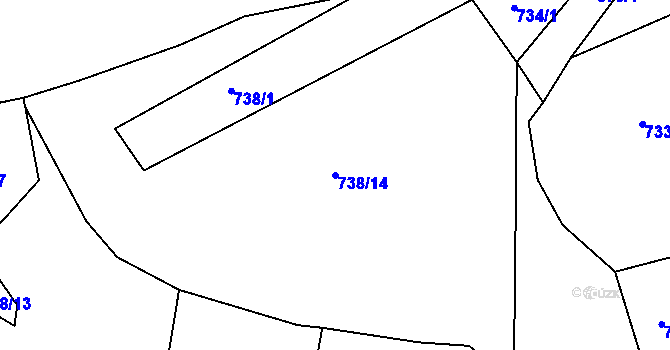 Parcela st. 738/14 v KÚ Veletov, Katastrální mapa