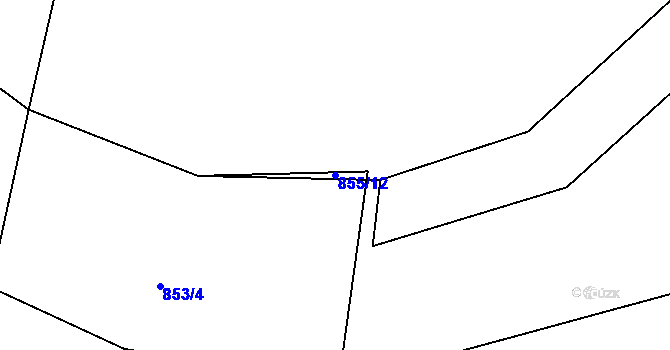 Parcela st. 855/12 v KÚ Veletov, Katastrální mapa