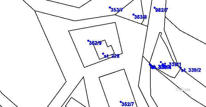 Parcela st. 228 v KÚ Velhartice, Katastrální mapa